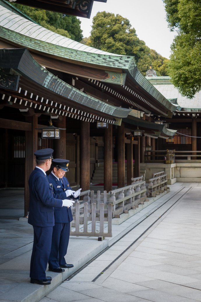 Guards at Meiji Jingu - Shibuya, Japan